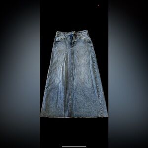 Free People Denim Maxi Skirt